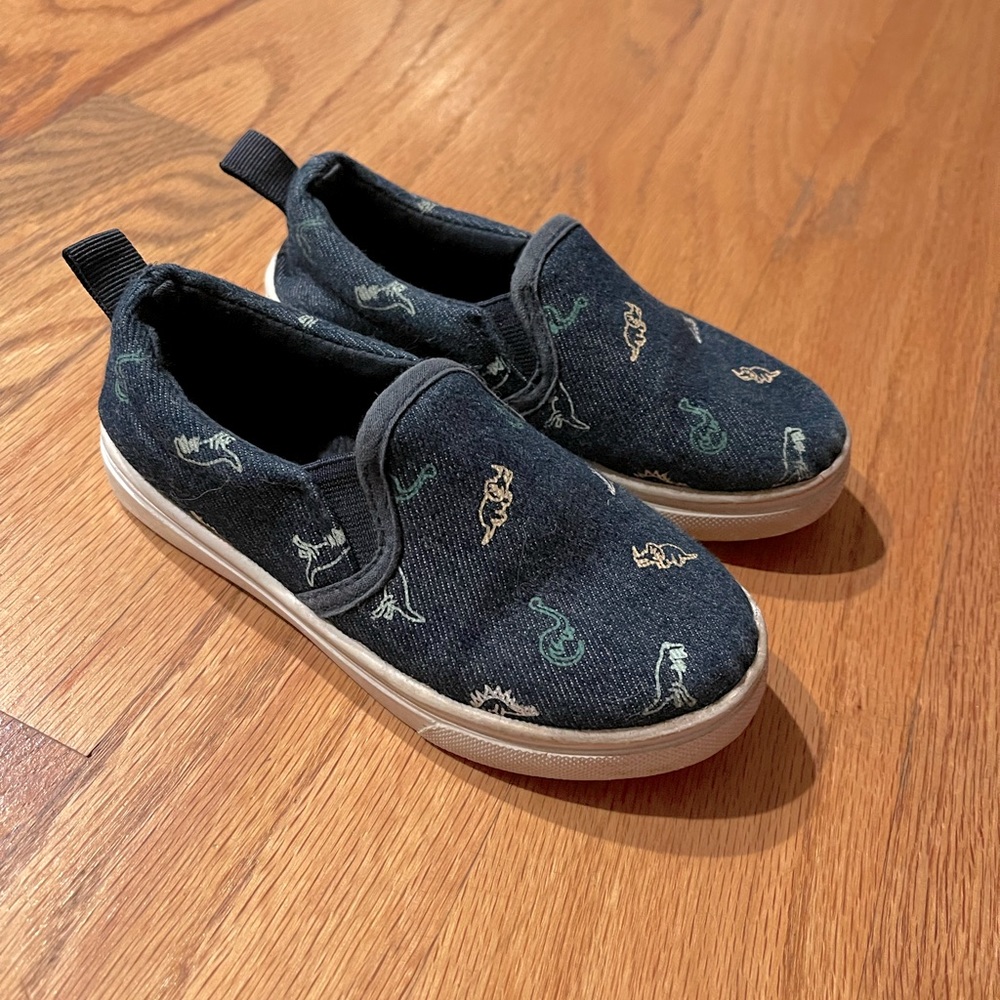 Toddler Dinosaur Canvas Slip On Shoes
